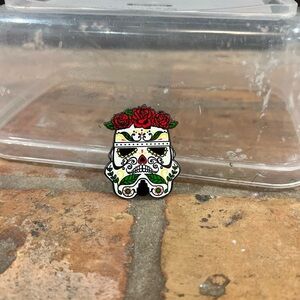 Stormtrooper sugar skull pin